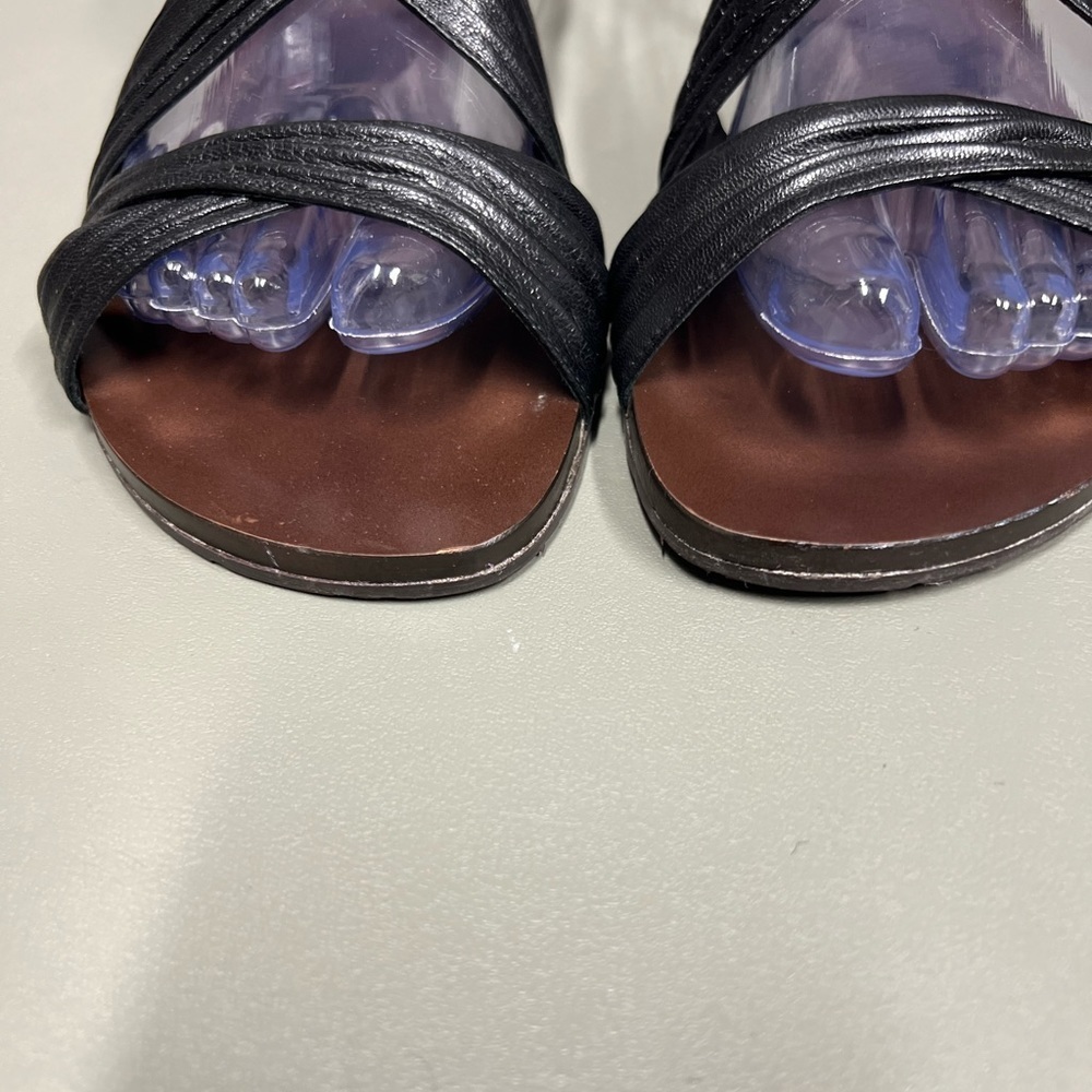 Cole Haan Black Leather Brown Slingback Slide Sandals Women Size 7.5B - Picture 7 of 12